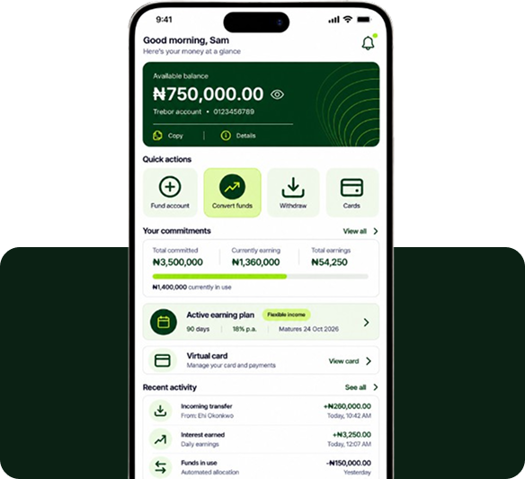 Trebor Thrive app screen