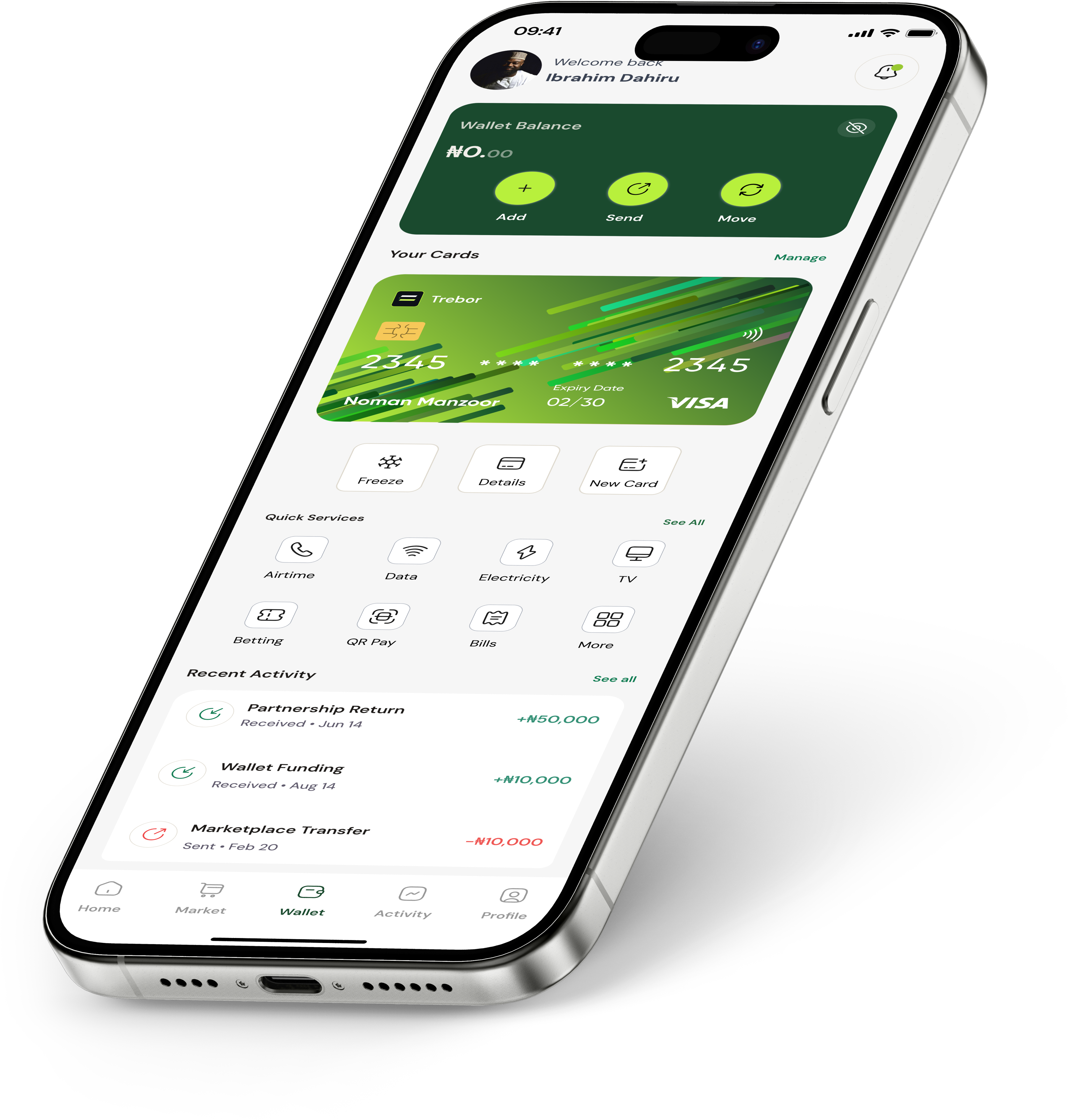Trebor onboarding on a phone