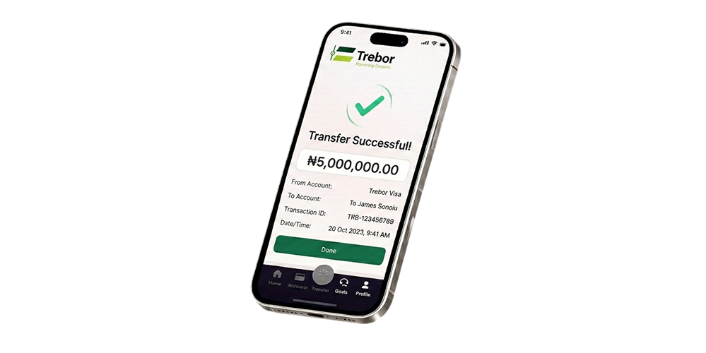 Trebor transfer successful screen