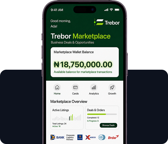 Trebor Marketplace app screen